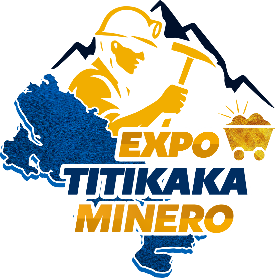 Logo Expo Titikaka Minero — versión trazos azules